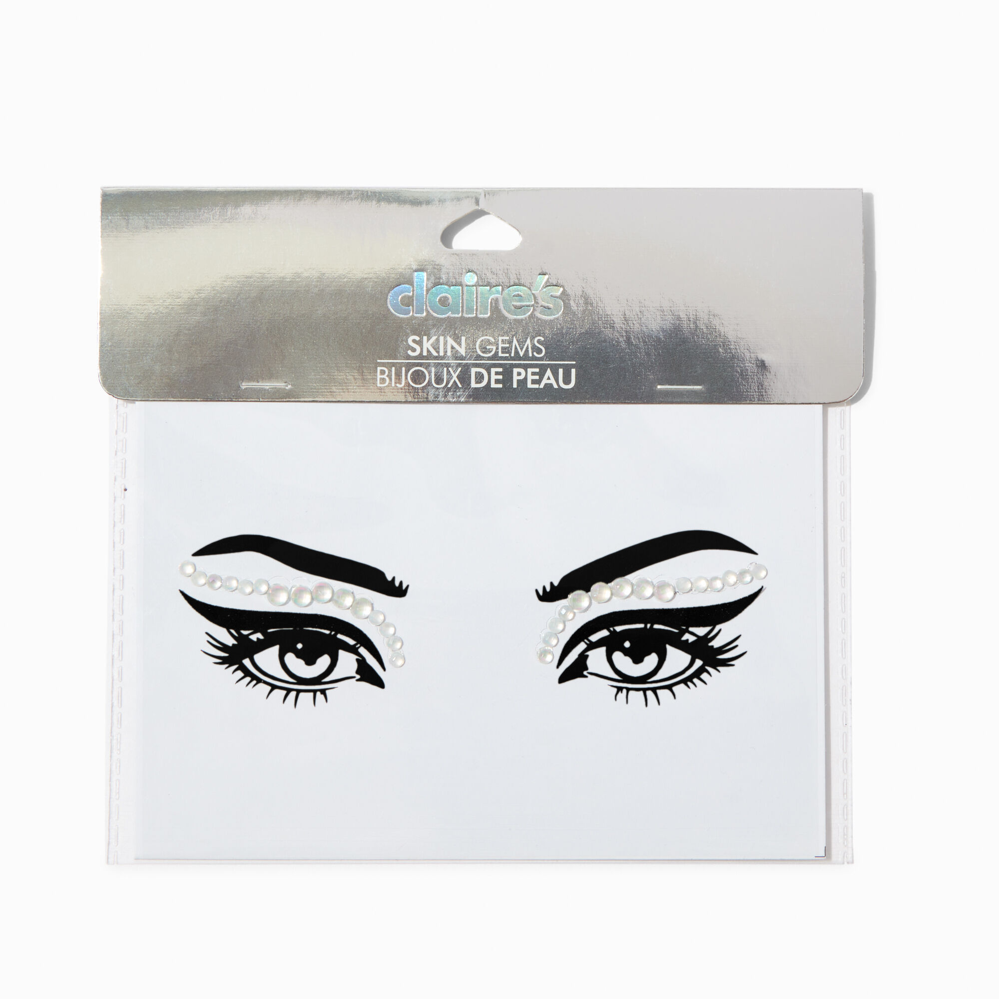Eye-liner en strass aile de papillon noir et transparent,