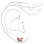 18Kt Gold Plated Stained Glass Butterfly Earrings,