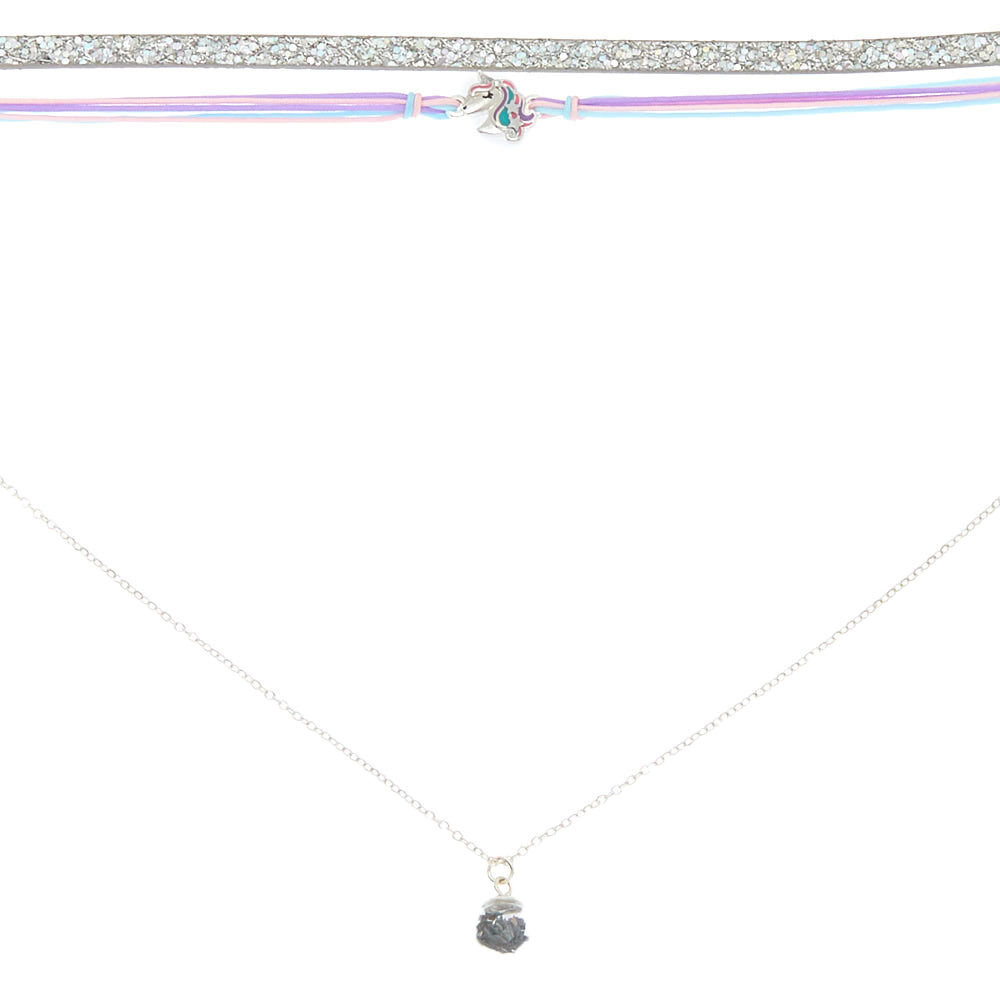 Silver Unicorn Choker Necklaces - 3 Pack,