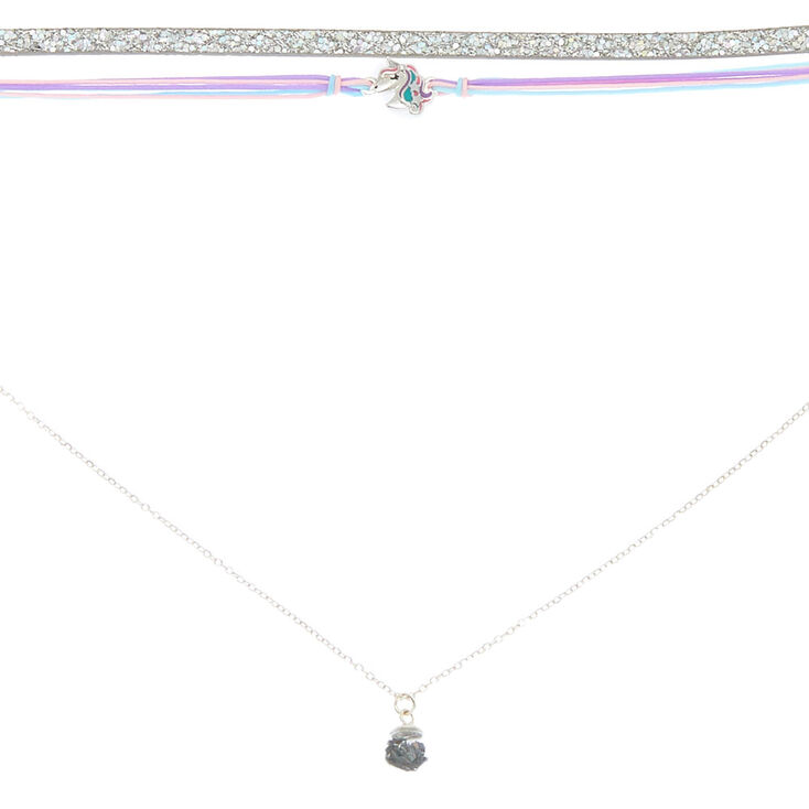 Silver Unicorn Choker Necklaces - 3 Pack,