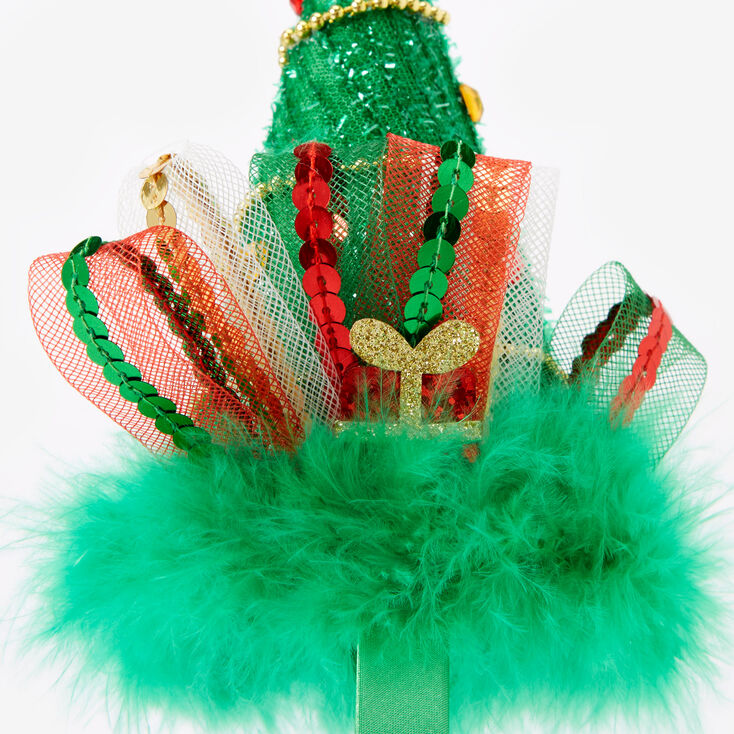 Glitter Christmas Tree Headband - Green,