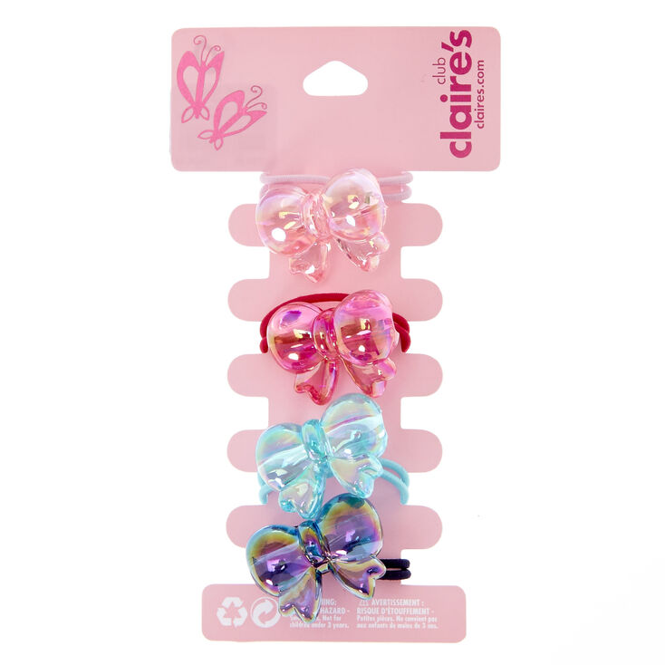 Claire&#39;s Club Pastel Bow Hair Ties - 4 Pack,