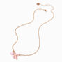 Pink Bubble Initial Heart Pendant Necklace - K,