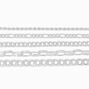 Silver-tone Woven Chain Bracelet Set - 5 Pack,