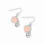 Peach Hearts Silver-tone 1&quot; Drop Earrings ,
