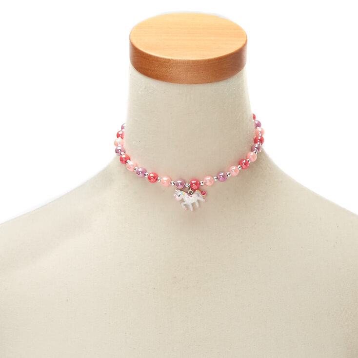 Ras-de-cou licorne et perles d&#39;imitation du Club&nbsp;Claire&#39;s,