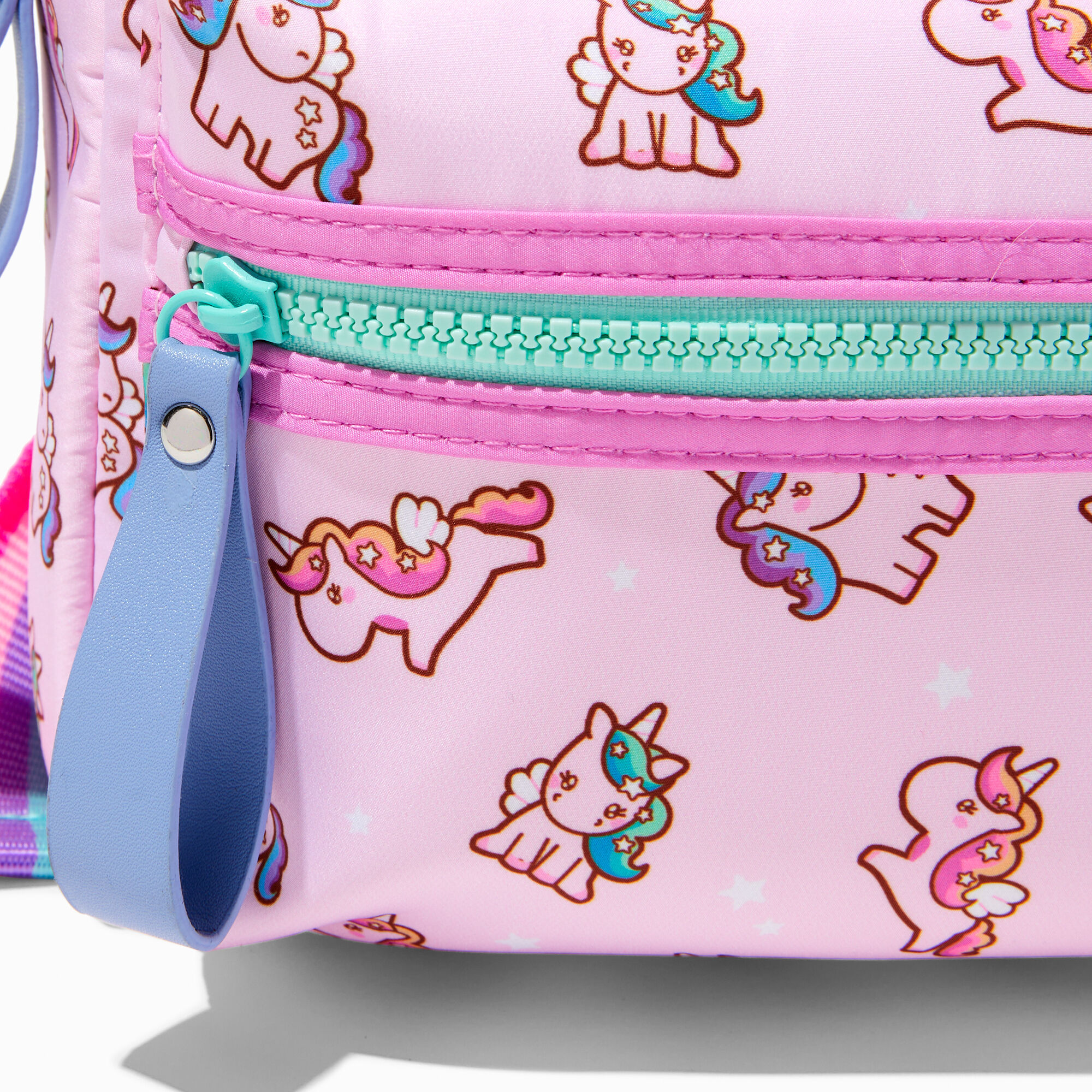 Claire s Club Pastel Rainbow Unicorn Backpack