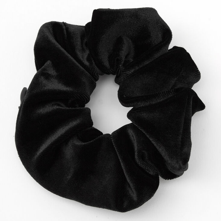 Secret Stash Velvet Hair Scrunchie - Black | Claire's US