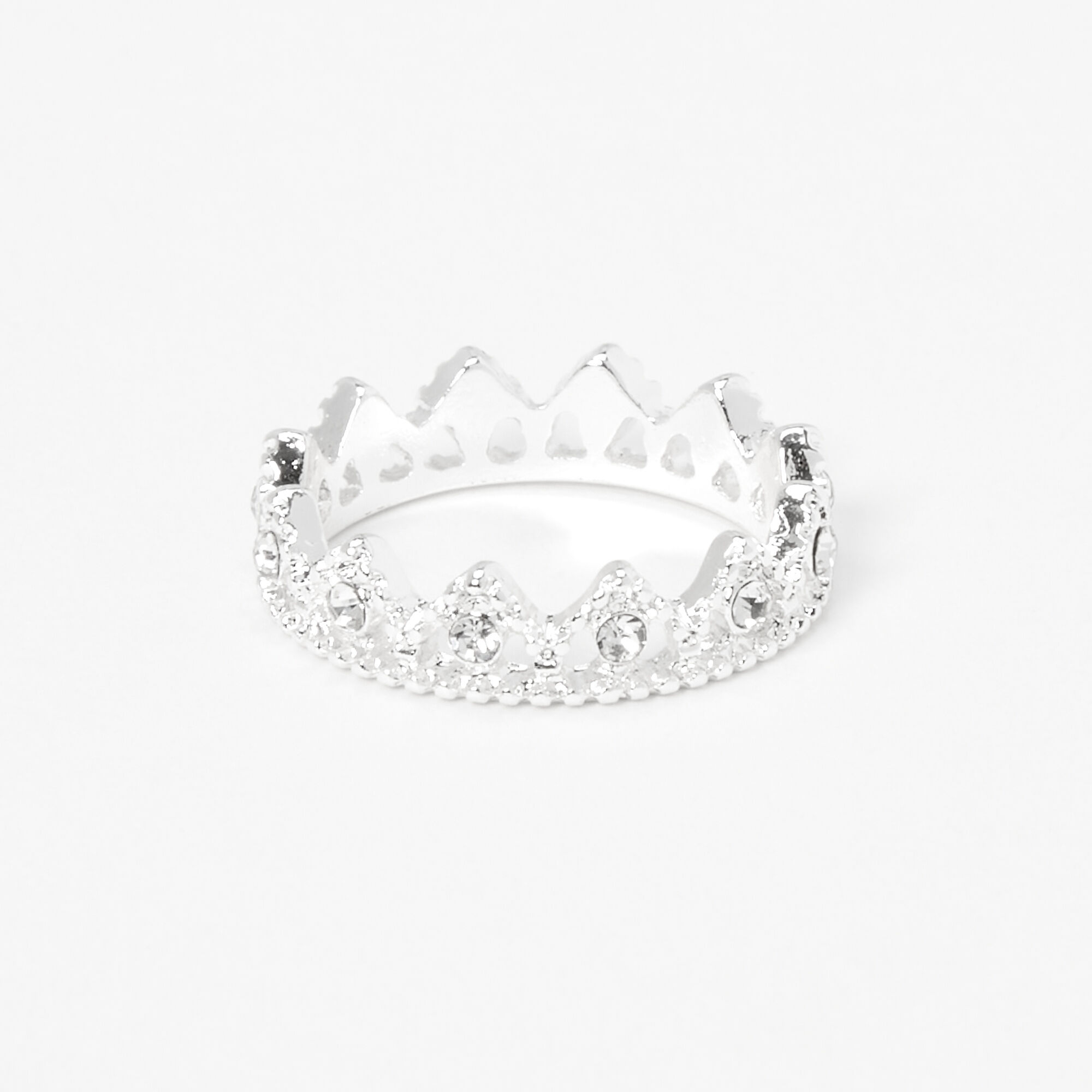 Silver Ring For Men's | Crown Logo With Black Polished Design |