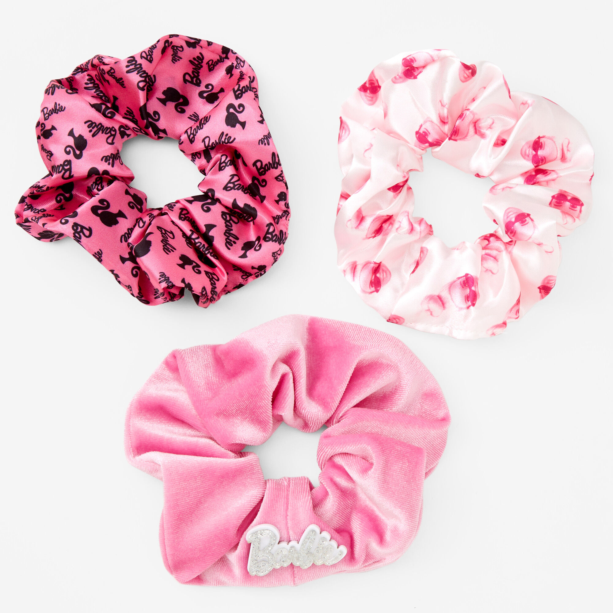 Barbie™ Pink Velvet Scrunchies - 3 Pack,