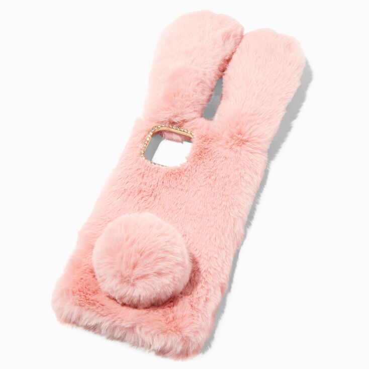 Furry Pink Bunny Protective Phone Case - Fits iPhone&reg; 12 Pro Max,