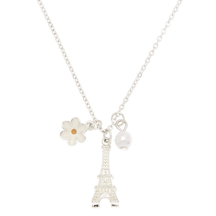 Claire's Collier à pendentif Paris avec perle d'imitation et marguerite