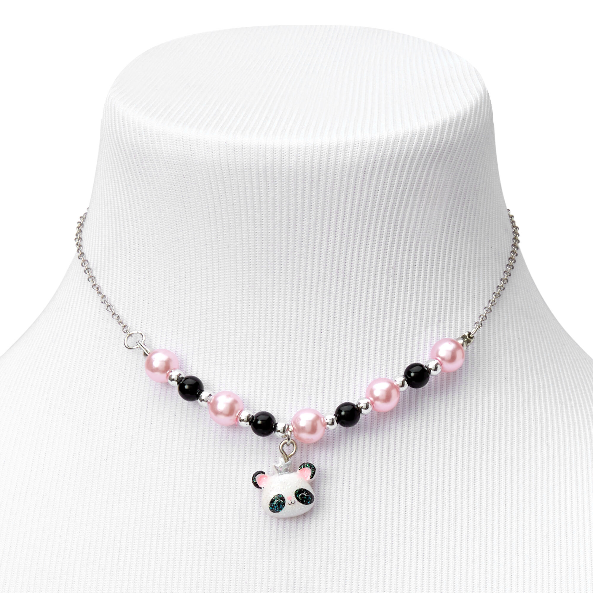 Claire's Club Glitter Panda Jewelry Set - 3 Pack,