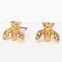 Gold Honeybee Embellished Stud Earrings,