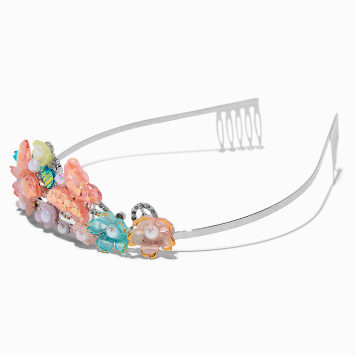 Diad&egrave;me perle d&#39;imitation florale et papillon Claire&#39;s Club,