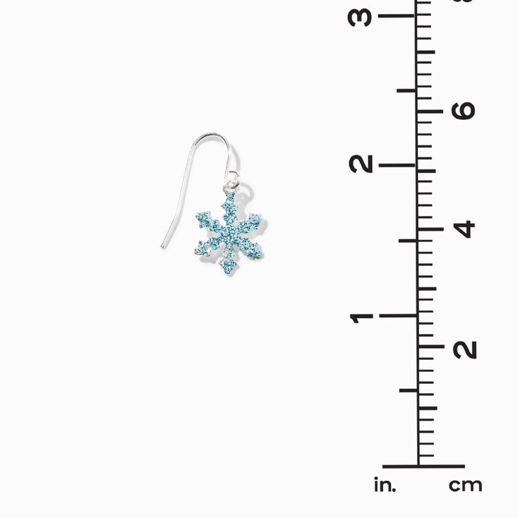 Glittery Snowflake Drop Earrings - 3 Pack,