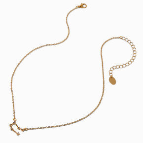 Gold-tone Zodiac Constellation Pendant Necklace - Gemini,