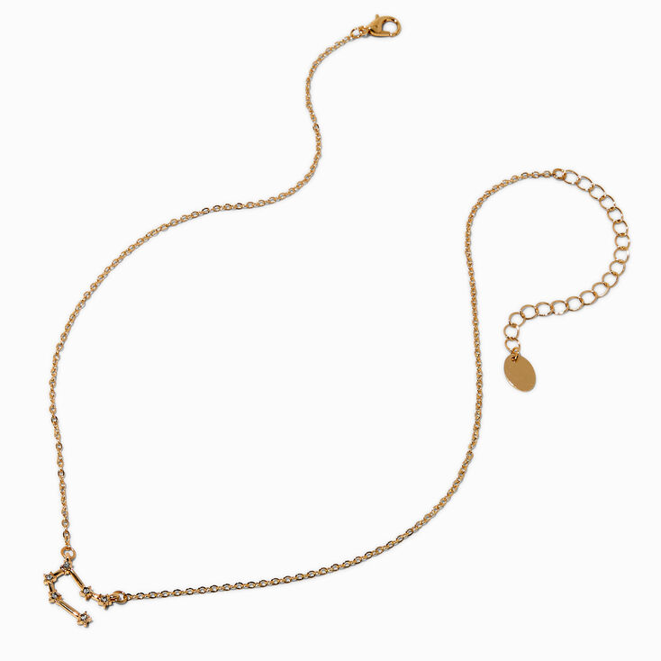 Gold-tone Zodiac Constellation Pendant Necklace - Gemini,