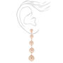 Rose Gold 3&quot; Ball Drop Earrings,