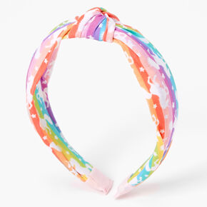 Rainbow Striped Unicorn Knotted Headband,