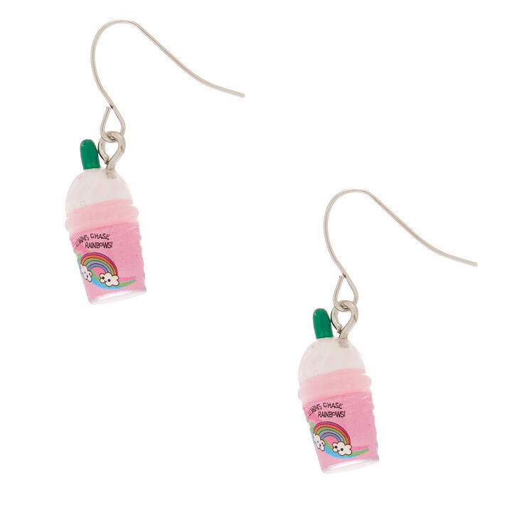 1&quot; Unicorn Frappe Drop Earrings - Pink,