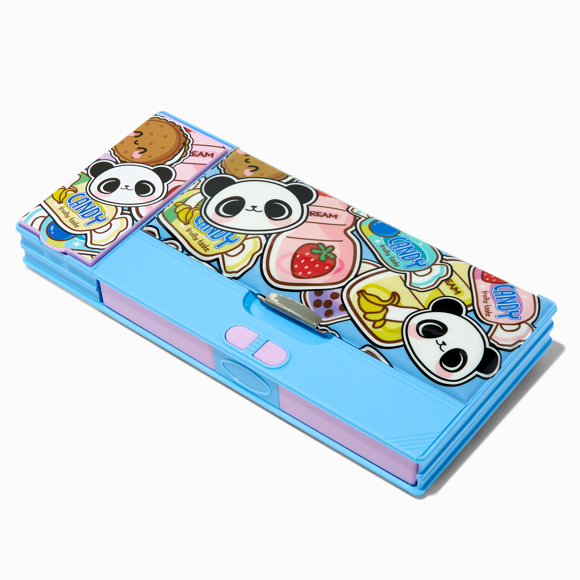 View Claires colored Compartment Panda Pencil Case information