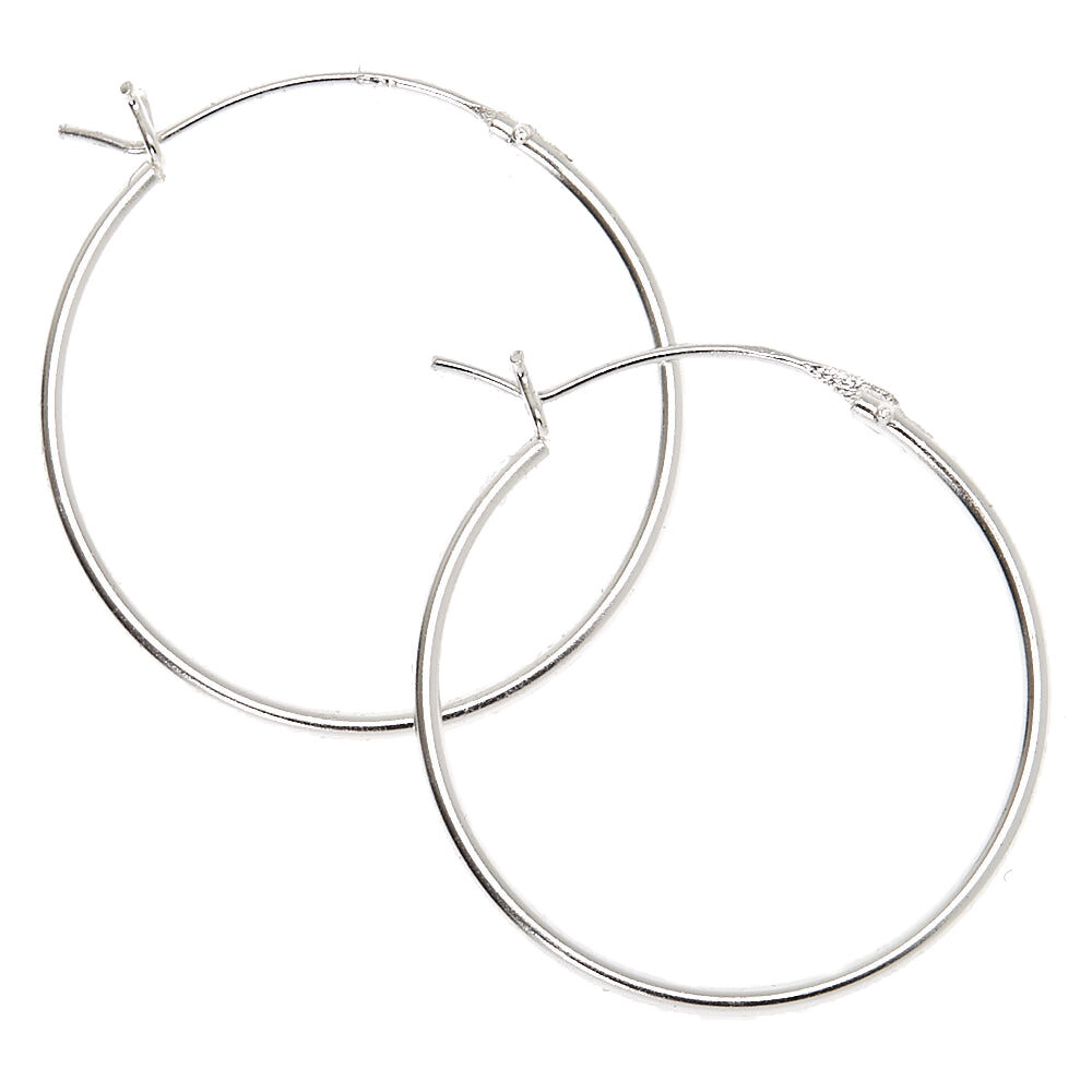 silver hoop earrings