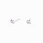 Clous d&#39;oreilles lavande 4&nbsp;mm en zircon cubique et argent,