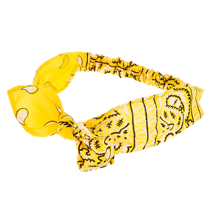 Claire's Bandeau noué motif cachemire Club Claire's - Jaune