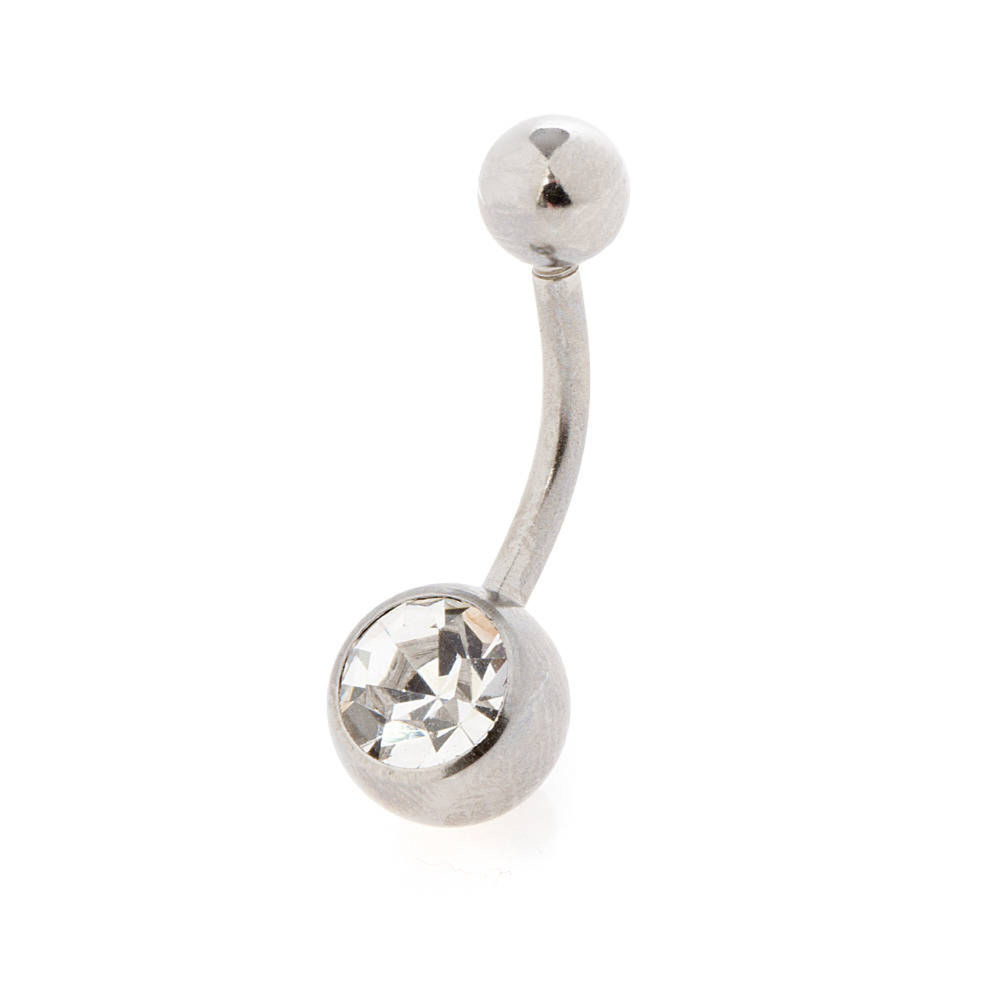 Silver & Grey Crystal Beaded Belly Button Piercing - Bits off the Beach