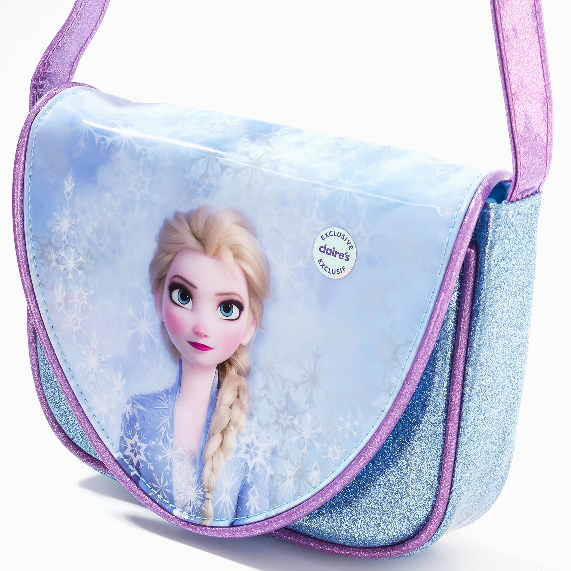 Disney Frozen Purple Glittery Elsa Crossbody Bag