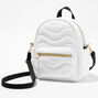 White Quilted Convertible Mini Backpack,