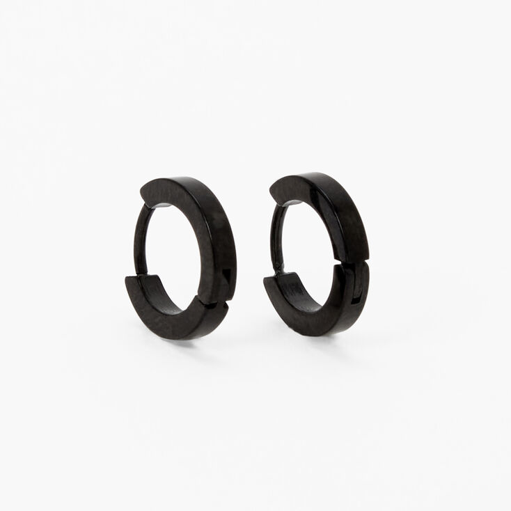 dwaas Decoratief Spijsverteringsorgaan Black Titanium Mini Hoop Earrings -7MM | Claire's
