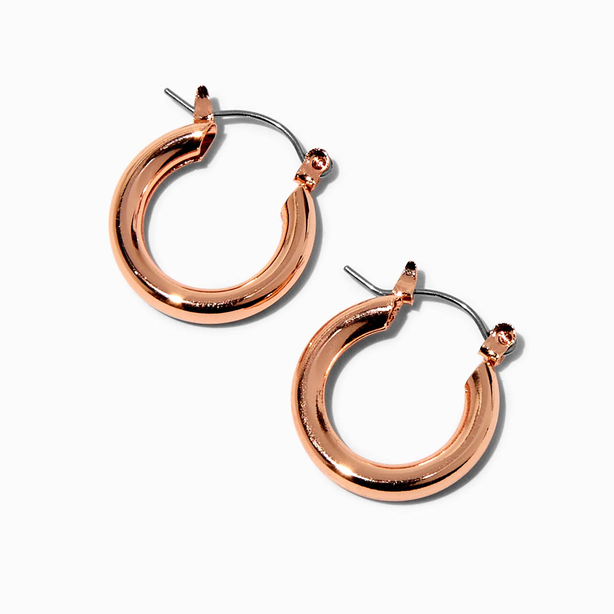 View Claires Tone 20MM Tube Hoop Earrings Rose Gold information