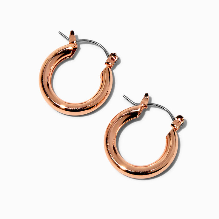 Rose Gold-tone 20mm Tube Hoop Earrings,