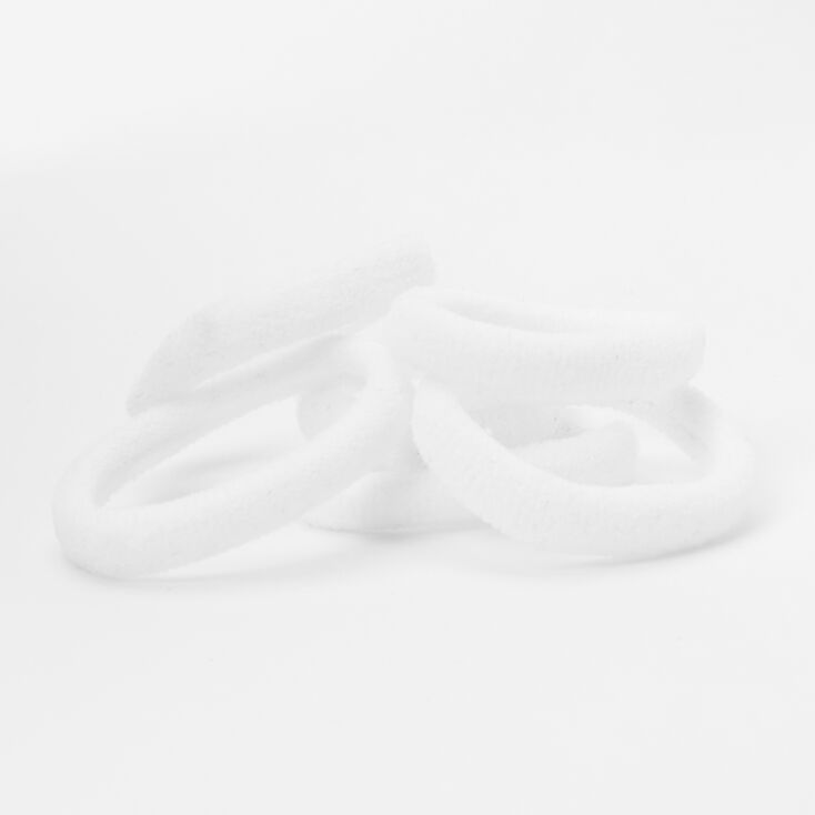 Claire's Élastiques à cheveux roulés doux - Blanc, lot de 6