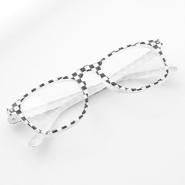 Lunettes &agrave; carreaux r&eacute;tro avec verres transparents r&eacute;duisant la lumi&egrave;re bleue Claire&#39;s&nbsp;Club,