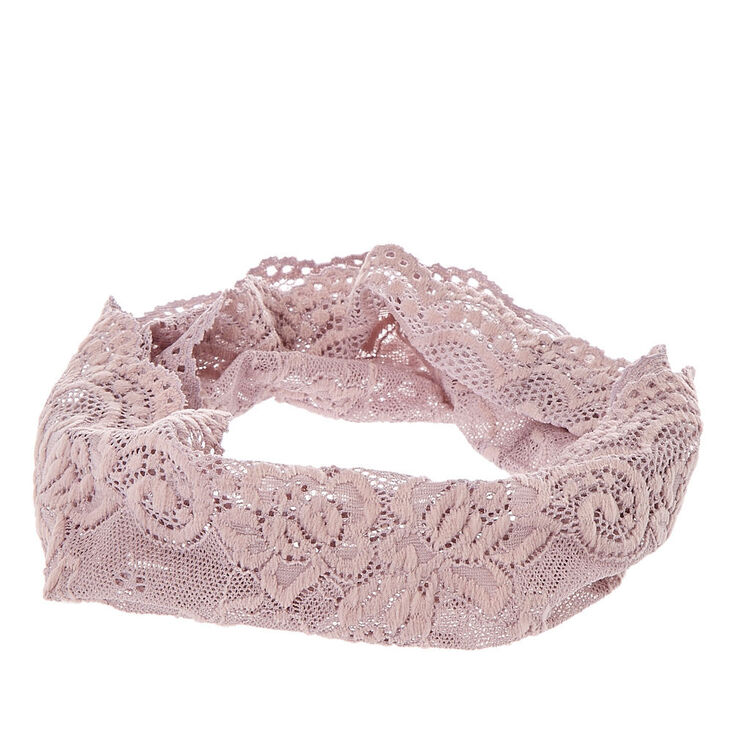 Bandeau large en dentelle grise,