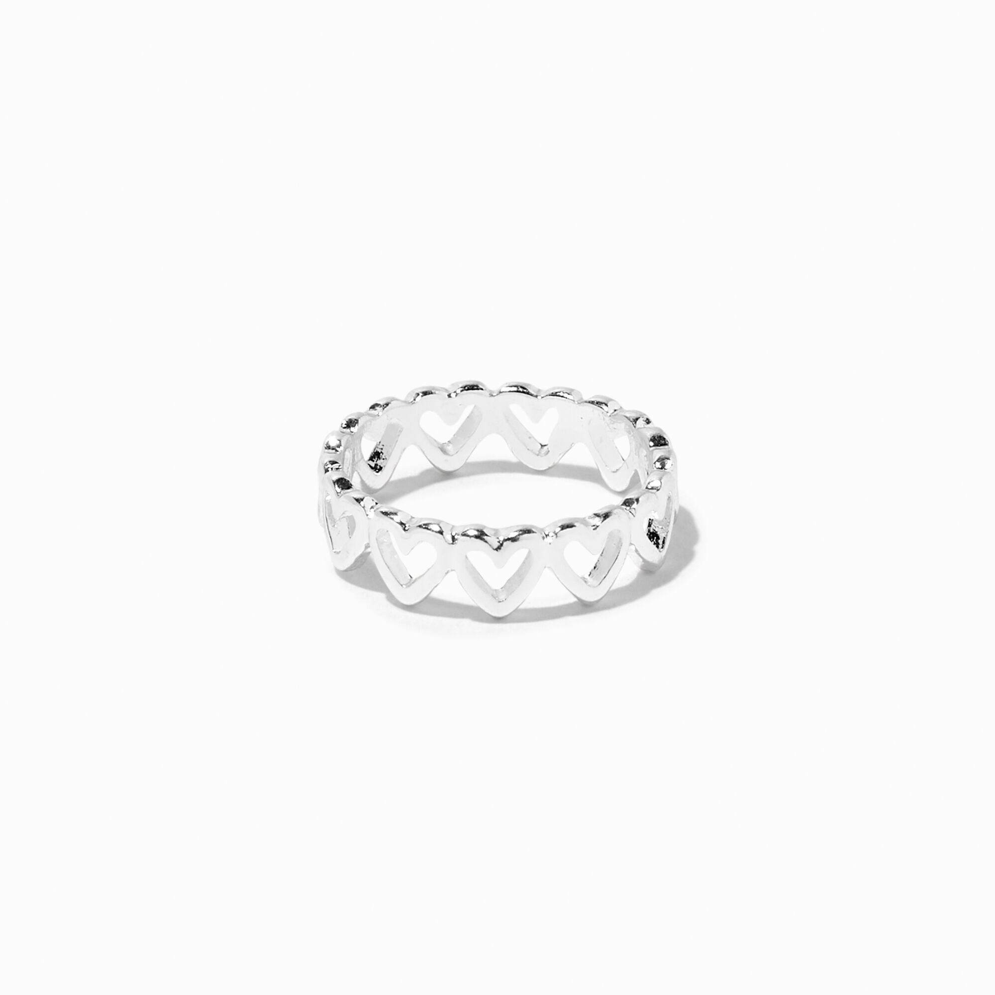 View Claires Open Heart Ring Silver information