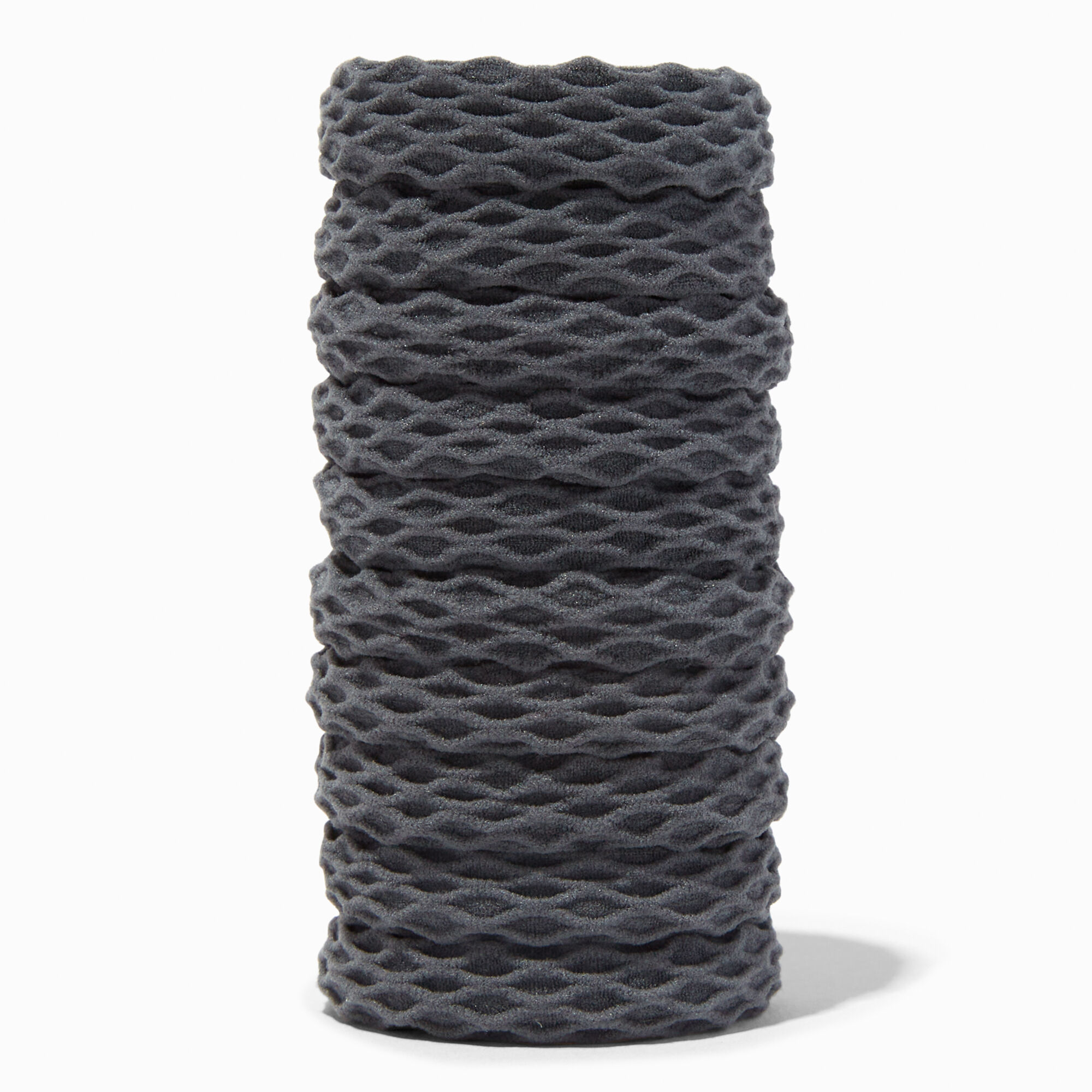 Claire's Club Gray Honeycomb Hair Ties - 10 Pack,