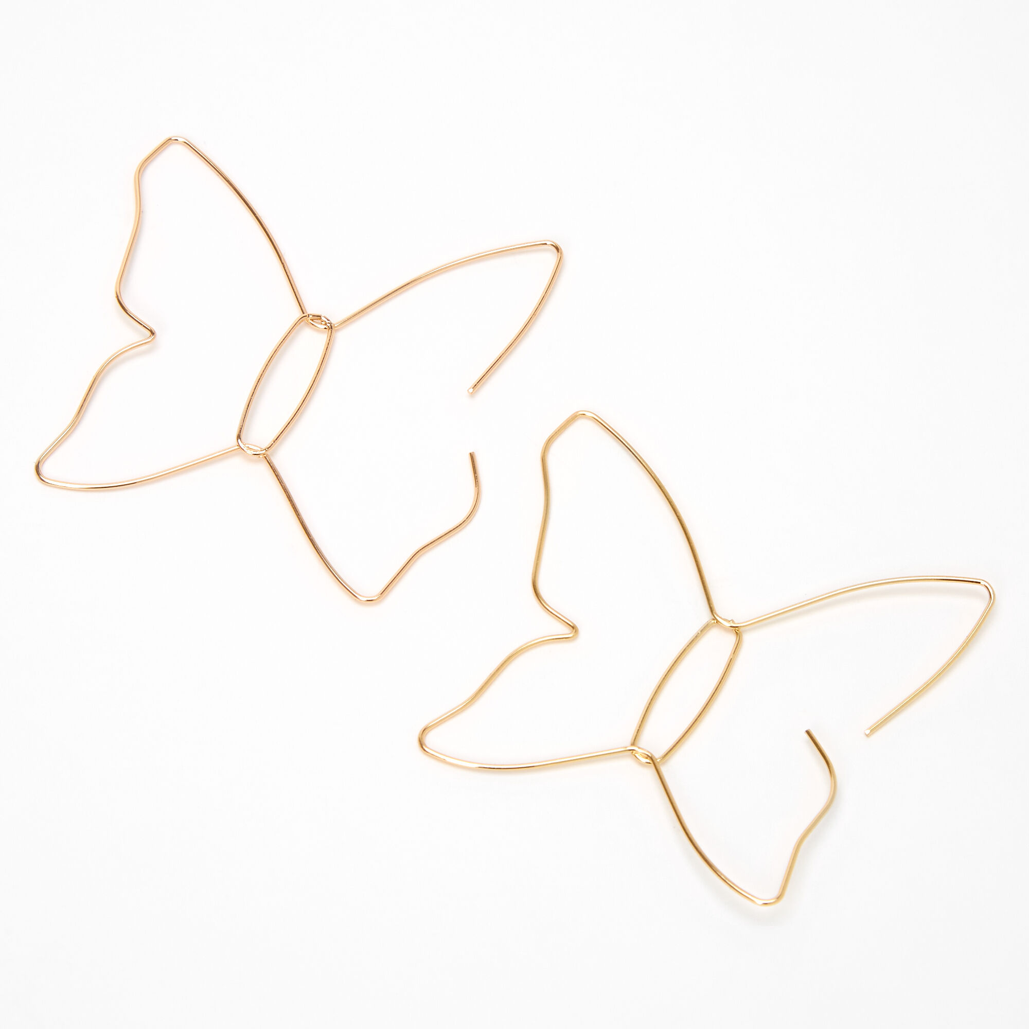 Butterfly hoop earrings gold online