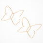 Gold 60MM Wired Butterfly Hoop Earrings,
