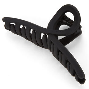 Large Loopy Thin Matte Hair Claw - Black,