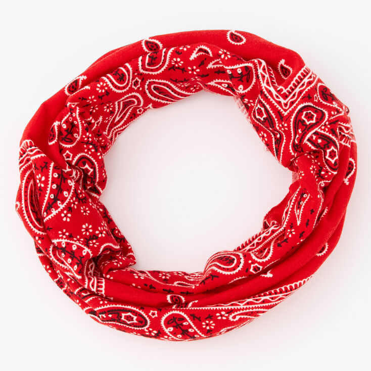 Claire's Cache-cou/bandeau bandana motif cachemire - Rouge