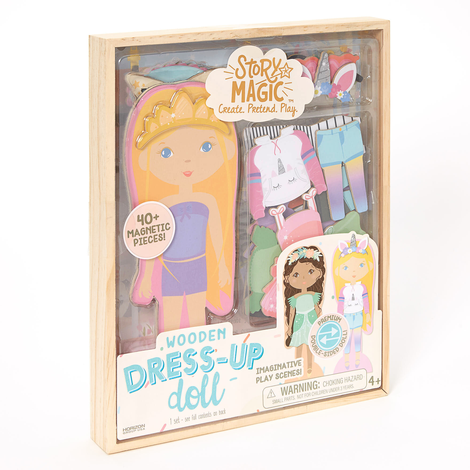 View Claires Story Magic Wooden DressUp Doll Playset information