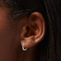 C LUXE by Claire&#39;s Sterling Silver Cubic Zirconia 10mm Clicker Hoop Earrings,