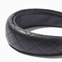 Black Quilted Faux Leather Headband,