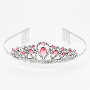 Claire&#39;s Club Pink Rhinestone Silver Tiara,