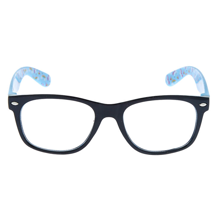 Claire&#39;s Club Unicorn Rainbow Rectangle Clear Lens Frames - Blue,
