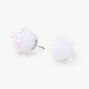 Clous d&rsquo;oreilles &agrave; pompons fa&ccedil;on guirlande couleur argent&eacute;e - Blanc,